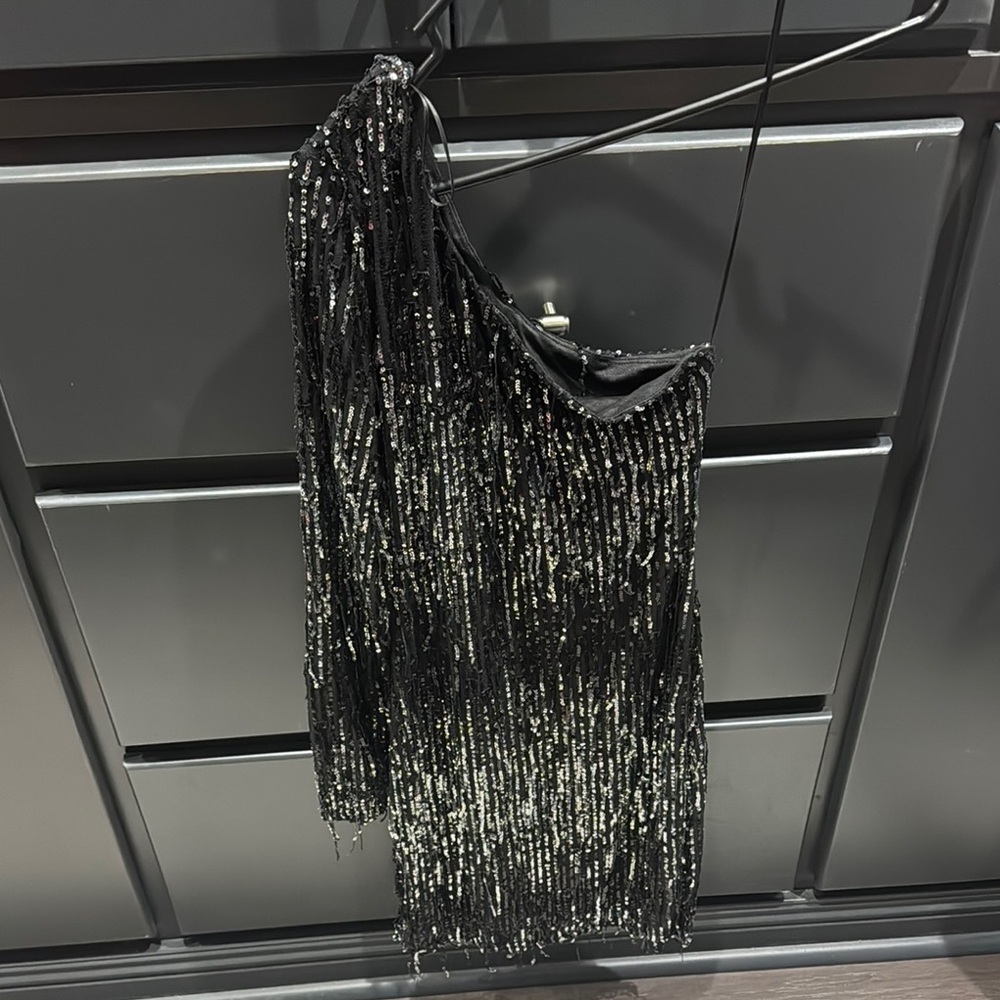 Fashion Nova Midnight Black Sequin Top